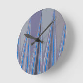 クールブルー シームレスデザイン ラウンド壁時計 (傾斜)