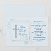 クールブルー フラット 宗教 招待状 (正面/裏面)