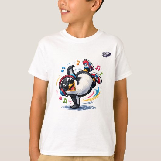 クールブレイクダンスペンギンキッズTシャツ Tシャツ (正面)