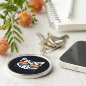 クールプライドLGBTフラッググラス猫 キーホルダー (側面)