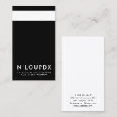 クールプロフェッショナルモダン白黒ストライプの 名刺 (正面/裏面)