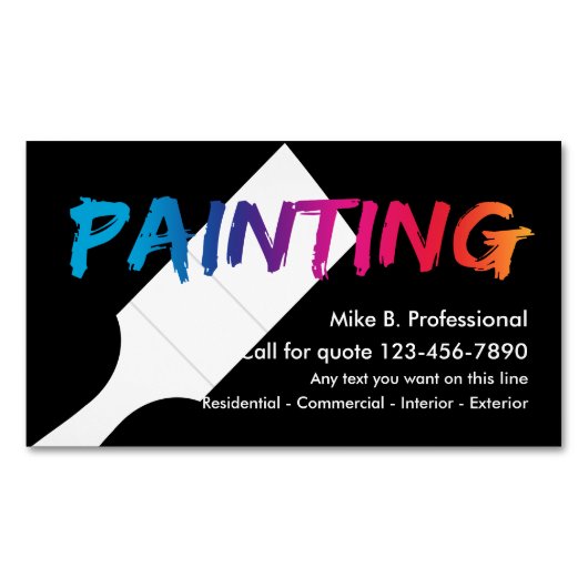 クールプロフェッショナル画家の磁気名刺 マグネット名刺 (正面)