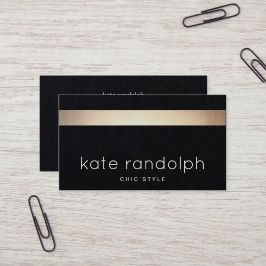 クールプロフェッショナル金ゴールドブストライプのラック 名刺 (正面/裏面インサイチュ)