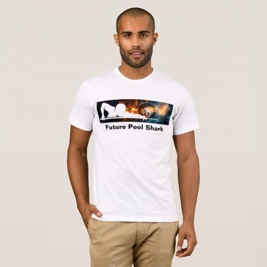 クールプールシャーク8ボールビリヤードTシャツ Tシャツ (正面フル)