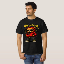 クールベアストリートウェアカートゥーングラフィックTシャツ Tシャツ