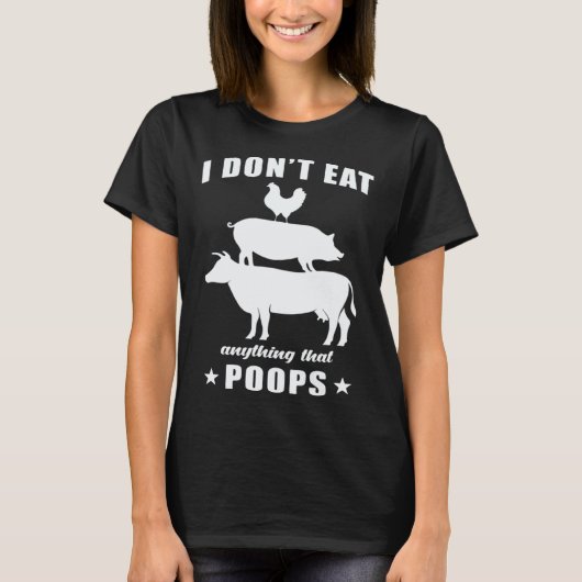 クールベガと言ってうんちをするものは食べない Tシャツ (正面)