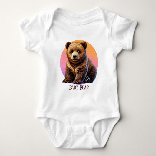 クールベビークマのカスタマイズ可能な女の子 ベビーボディスーツ (正面)