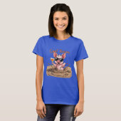 "クールベーコン" サングラスをかけた子豚 Tシャツ (正面フル)