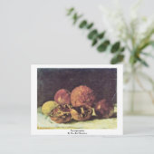 クールベ・ギュスターヴのザクロ ポストカード (スタンド正面)