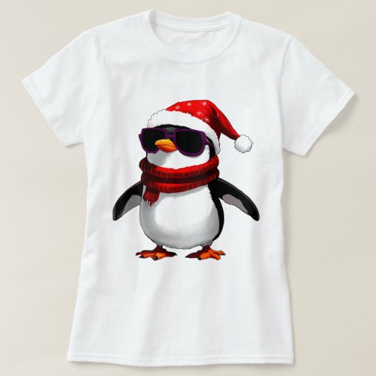 クールペンギン クリスマス Tシャツ (デザイン正面)