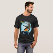 クールボーイズスケートボードTレックス恐竜スケボー Tシャツ (正面フル)