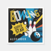 クールボーリングスターカラフルパーティー スタンダードカクテルナプキン (正面)