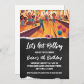 クールボーリングパーティの招待状 招待状 (正面/裏面)