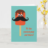 クールポップ・アートのおもしろいの口ひげ カード (黄色い花)