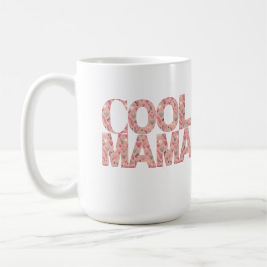 クールママタイポグラフィハート コーヒーマグカップ (左)