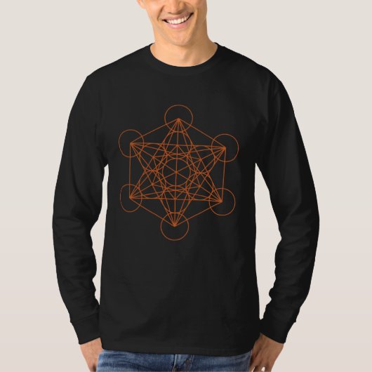 クールマンダラ聖なる幾何学メタトロンのキューブ2 Tシャツ (正面)
