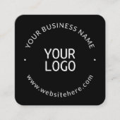 クールミニマルテンプレート |黒 スクエア名刺 (正面)