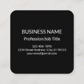 クールミニマルテンプレート |黒 スクエア名刺 (裏面)