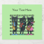 クールミュージカル黒猫楽器楽譜 ビールラベル (シングルラベル)