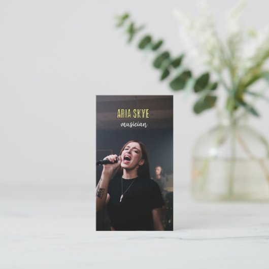 クールミュージシャン&ソングライター写真名刺の追加 名刺 (スタンド正面)