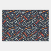 クールメンズツールパターンパーティラッピング用紙 ラッピングペーパーシート (正面)