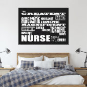 クールモダンおもしろいナース素晴らしナースWorld Ever キャンバスプリント (インサイチュ (寝室))