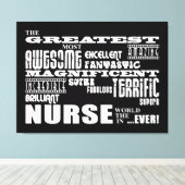 クールモダンおもしろいナース素晴らしナースWorld Ever キャンバスプリント (インサイチュ (ウッドフロア))
