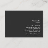 クールモダンはっきりした黒と銀のストライプ 名刺 (裏面)