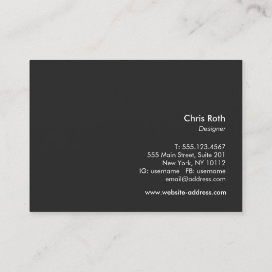 クールモダンはっきりした黒と銀のストライプ 名刺 (裏面)