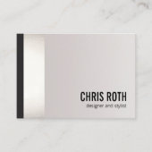 クールモダンはっきりした黒と銀のストライプ 名刺 (正面)