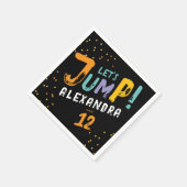 クールモダンカラフル黒ジャンプアートブラシの種類 スタンダードカクテルナプキン (角)