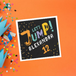 クールモダンカラフル黒ジャンプアートブラシの種類 スタンダードカクテルナプキン