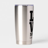 クールモダンサッカーのパーソナライズされた愛名 保温保冷タンブラー (正面)