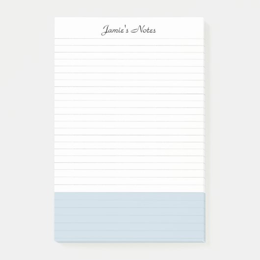 クールモダンシンプル白カラーブロックブルー ポストイット (正面)