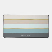 クールモダンストライプパーソナライズされた デスクマット (正面)