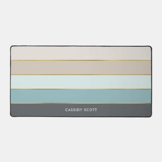 クールモダンストライプパーソナライズされた デスクマット (正面)