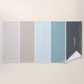 クールモダンストライプパーソナライズされた ビーチタオル (正面)