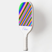 クールモダンストライプパーソナライズされた ピックルボールラケット (左)