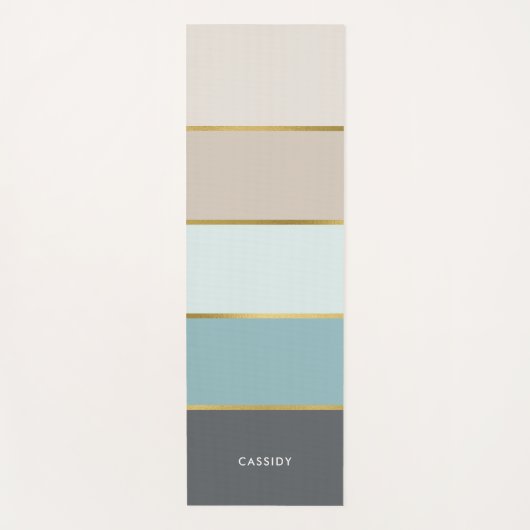 クールモダンストライプパーソナライズされた ヨガマット (正面)