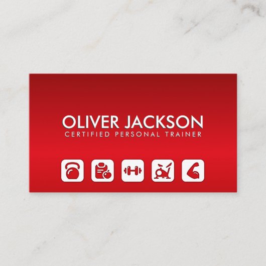 クールモダンフィットネストレーナー – パーソナルコーチ 名刺 (正面)