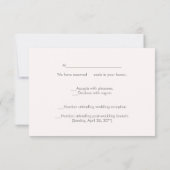 クールモダンフェイクバラ金ゴールドシーケンスRSVP 出欠カード (裏面)