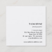 クールモダンプロフェッショナルブラック2文字モノグラム スクエア名刺 (裏面)