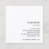 クールモダンプロフェッショナルブラック2文字モノグラム スクエア名刺 (裏面)