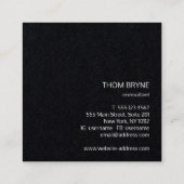 クールモダンプロフェッショナルブラック2文字モノグラム スクエア名刺 (裏面)