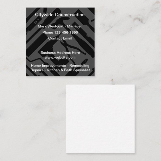 クールモダン建築テーマ名刺 スクエア名刺 (正面/裏面)