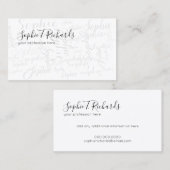 クールモダン手書きフォントスタイルb/w 名刺 (正面/裏面)