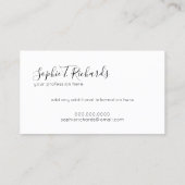 クールモダン手書きフォントスタイルb/w 名刺 (裏面)