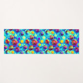 クールモダン抽象芸術カラフル ヨガマット (正面(横))