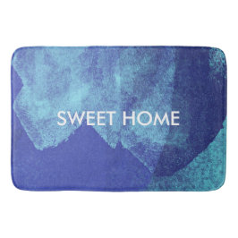 クールモダン抽象芸術絵画ブルーデザイン芸術 バスマット