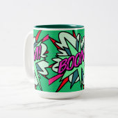 クールモダン漫画本ブームおもしろい ツートーンマグカップ (正面左)